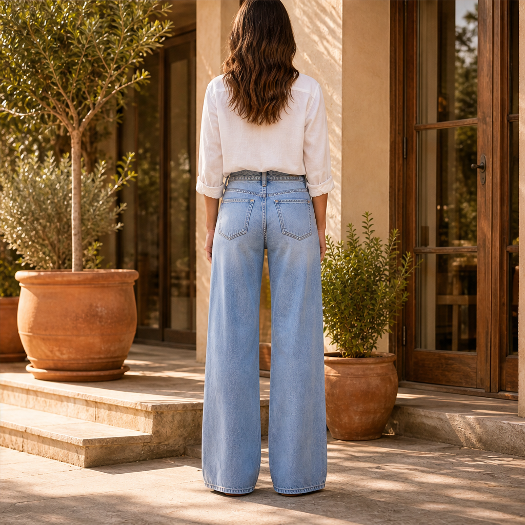 Varonne – Jeans a Gamba Larga con Cuciture Frontali lifestyle