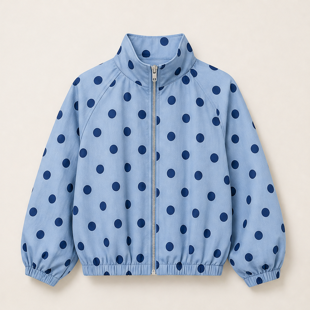 Puntessa – Giacca a Pois con Maniche a Lanterna Blue