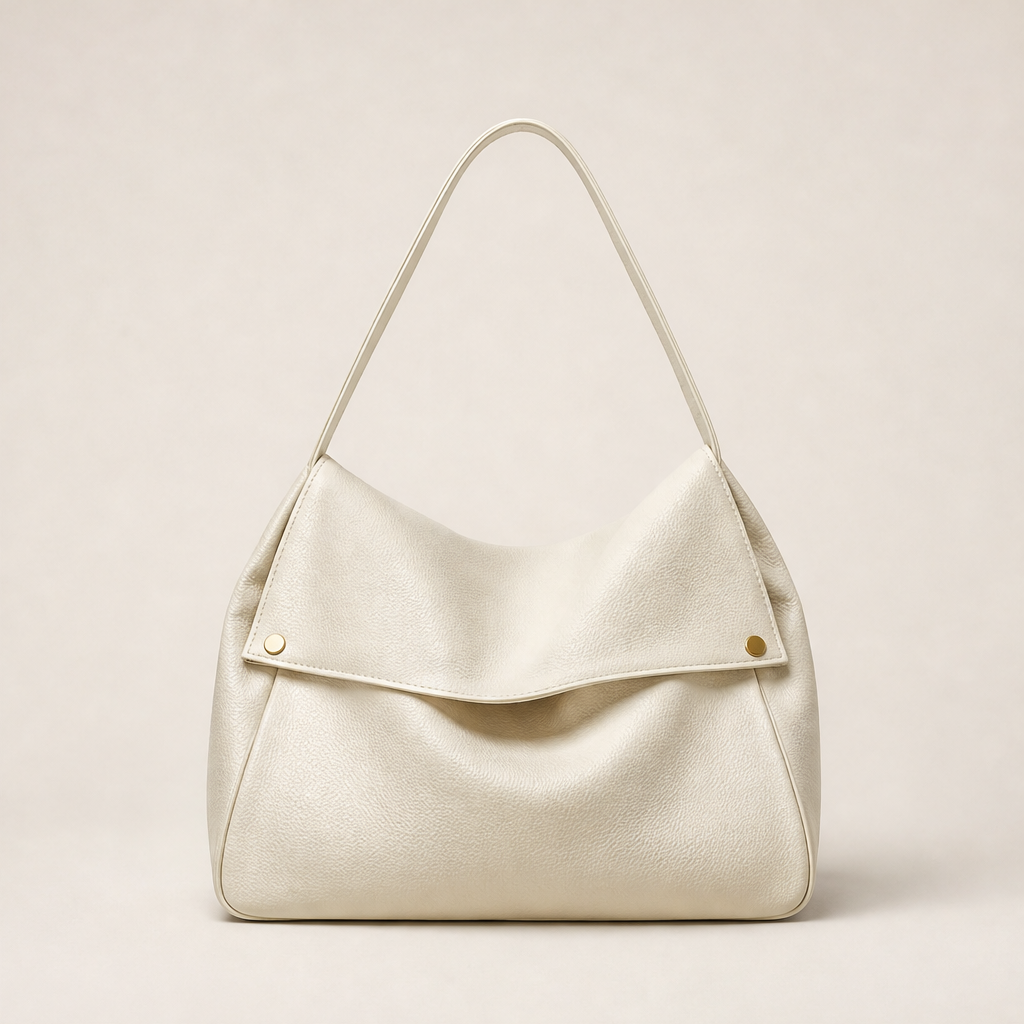 Marvona – Borsa a Spalla in Pelle con Patta Ivory
