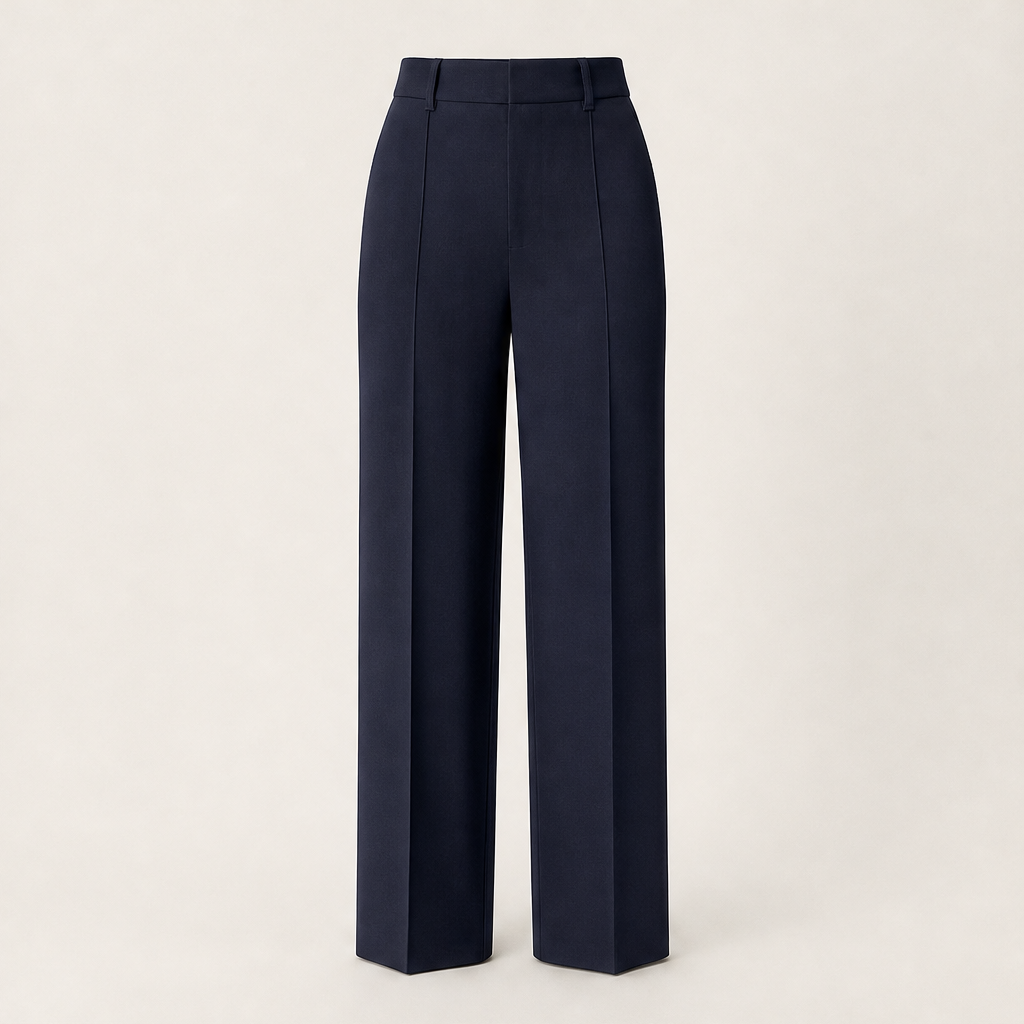 Velmira – Pantalone Relaxed in Crêpe Navy