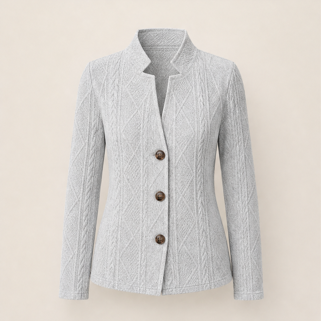 Varinoa – Blazer Testurizzato con Colletto Coreano Grey