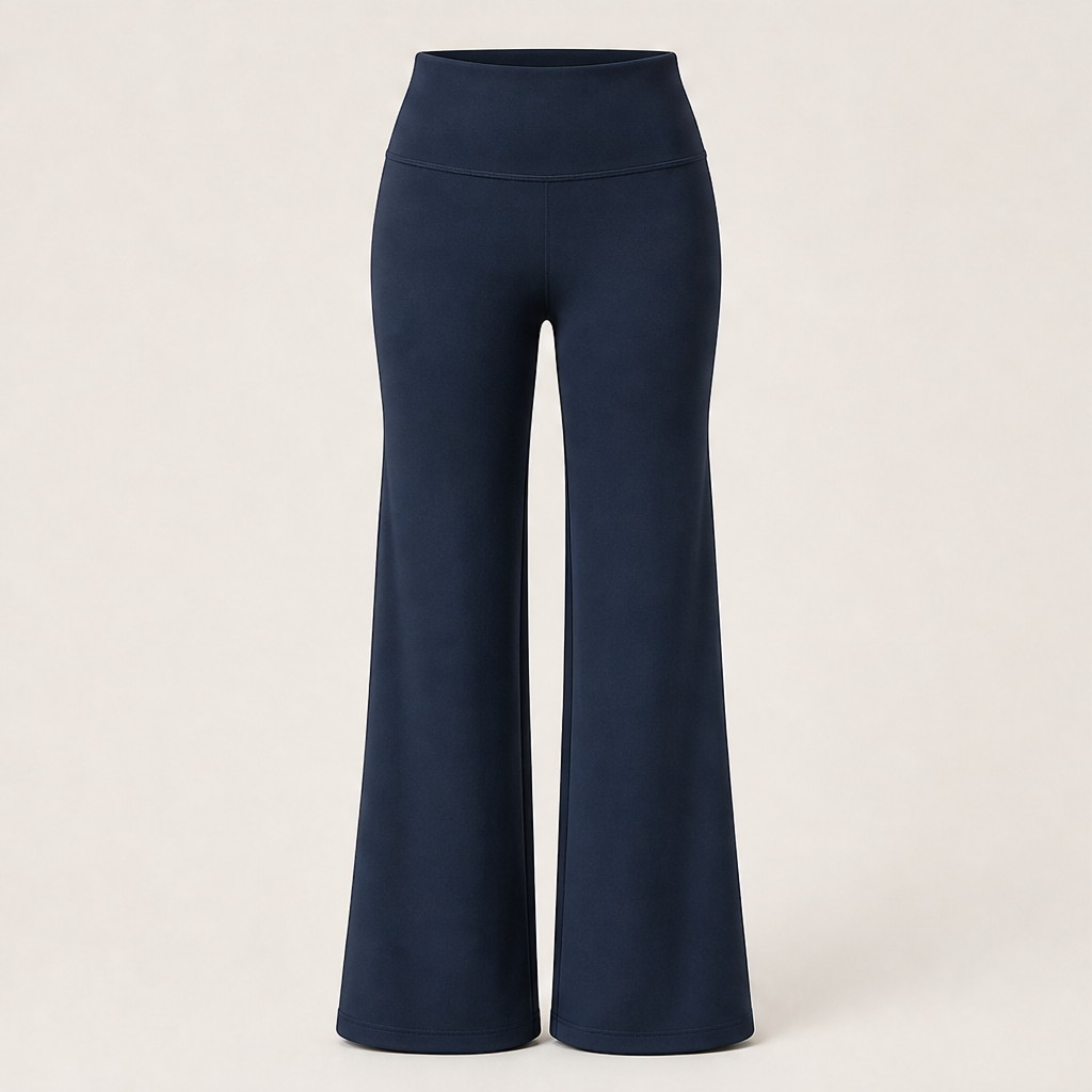 Velmora – Pantaloni a Gamba Larga Vita Alta Navy