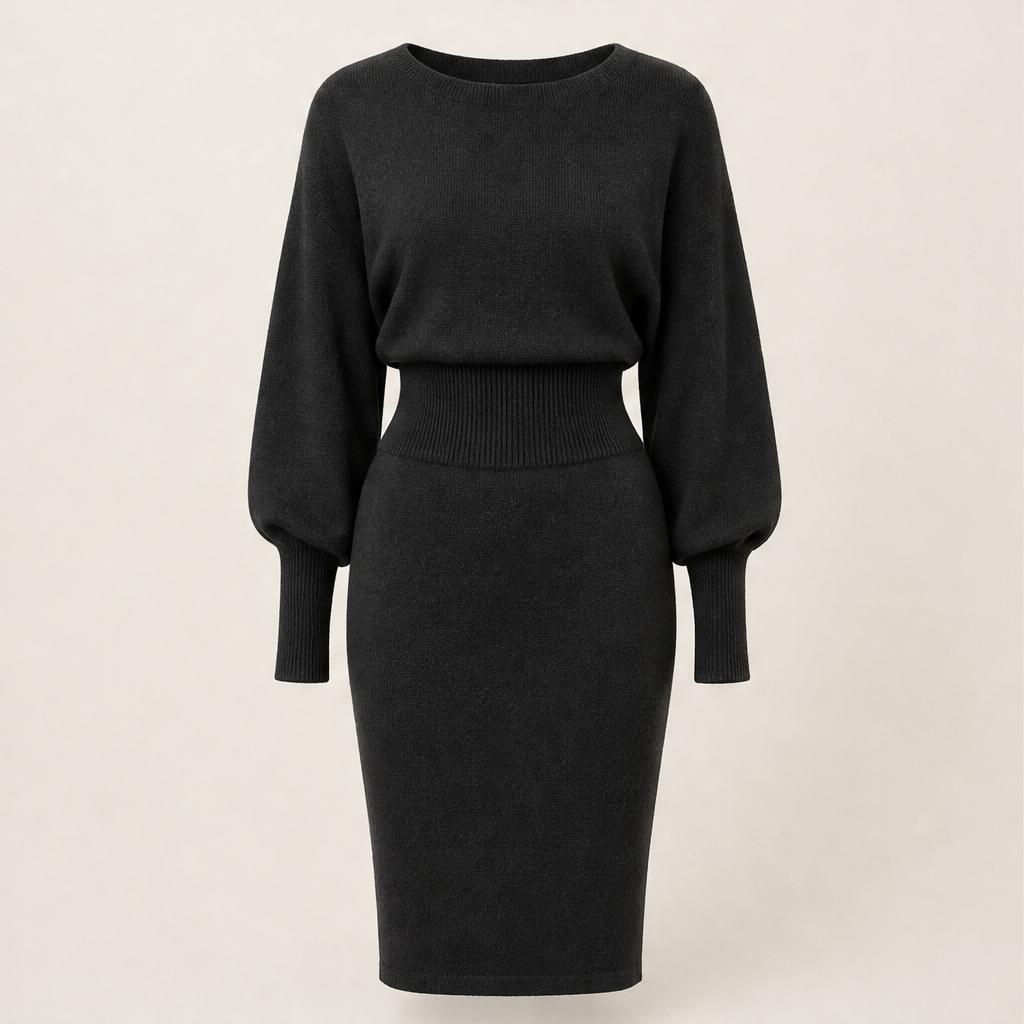 Ovalisa – Abito a Portafoglio in Maglia Due Pezzi Black