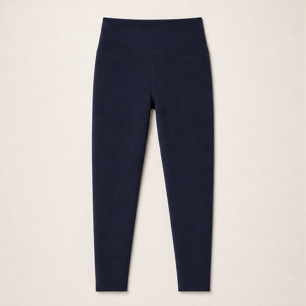 Voltara – Leggings Vita Alta Foderati in Pile Navy