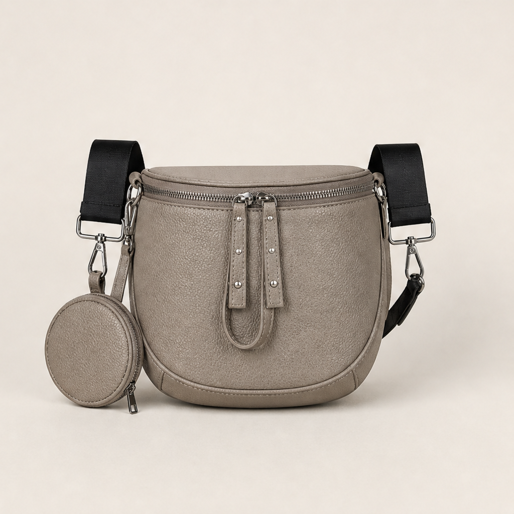Serafina – Marsupio Grande con Tracolla e Porta Monete Grey