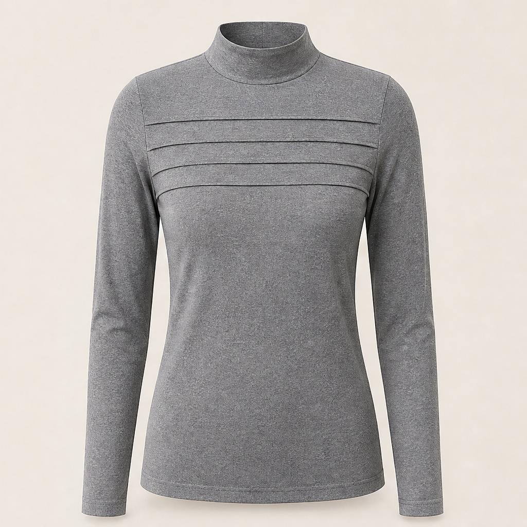 Zinie – Top a Collo Alto con Stampa Floreale Grey