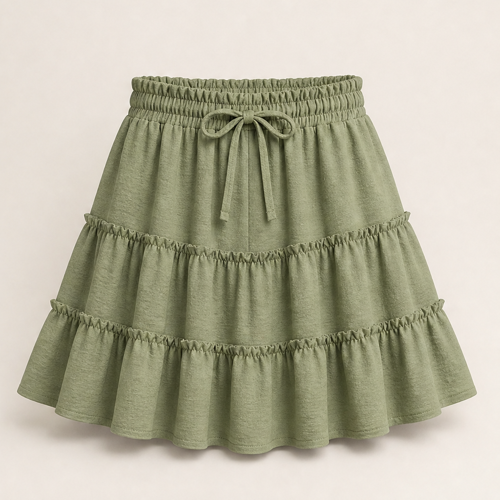 Velmora – Gonna Pantalone a Balze con Tasche Sage Green