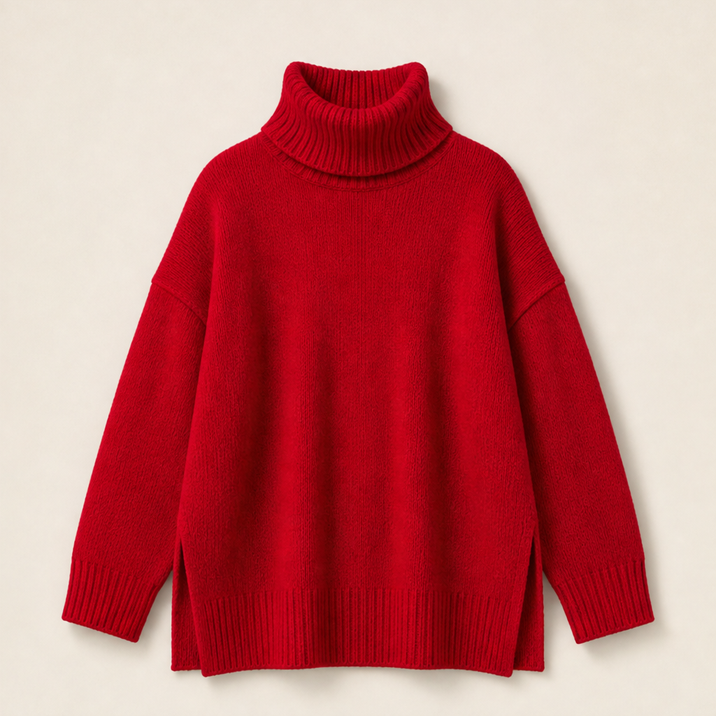 Morvelle – Maglione Oversize a Collo Alto Red