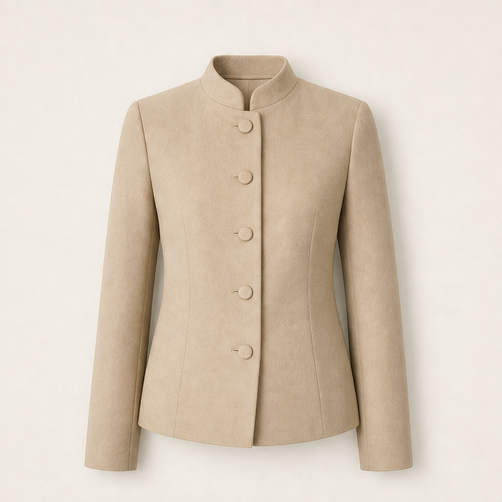 Valcera – Giacca Nehru in Lana Sartoriale Beige