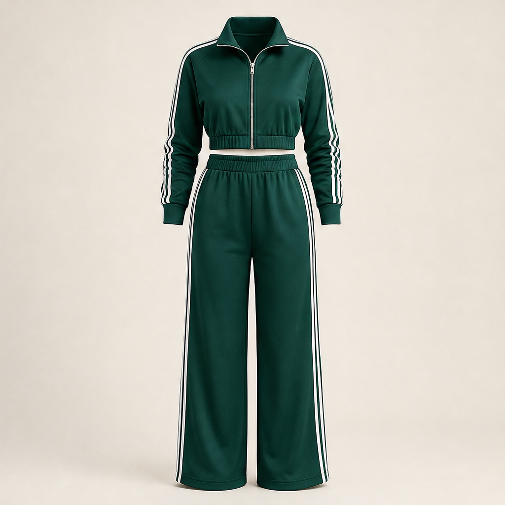 Vezano – Tuta Due Pezzi a Righe con Zip Green