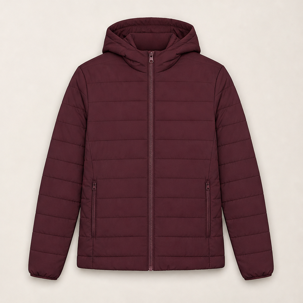 Novarin – Piumino Leggero con Cappuccio Burgundy
