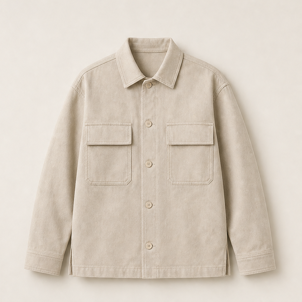 Cordavo – Overcamicia Strutturata in Twill Beige