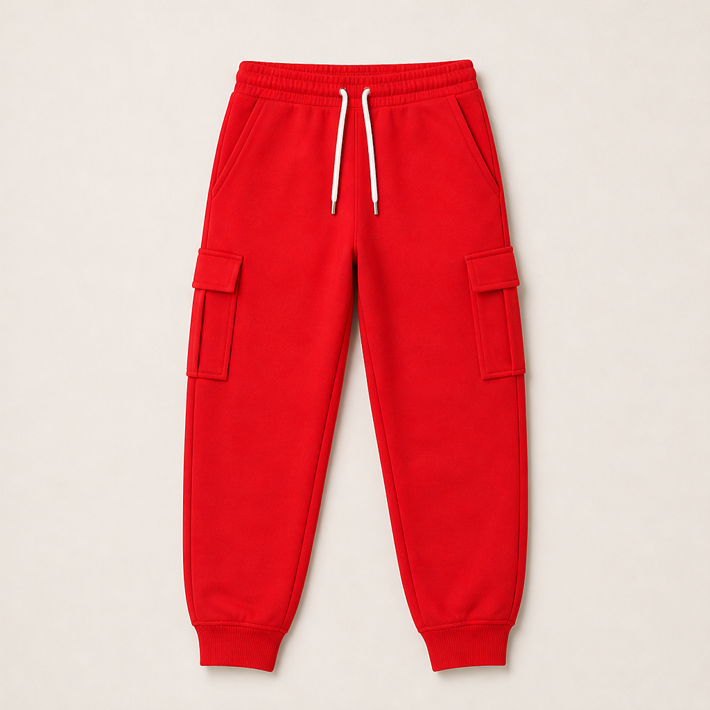 Varelio – Jogger Cargo Comodi con Coulisse Red
