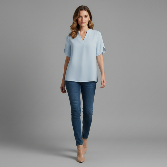 Blusa Donna Scollo a V Fluida Elegante