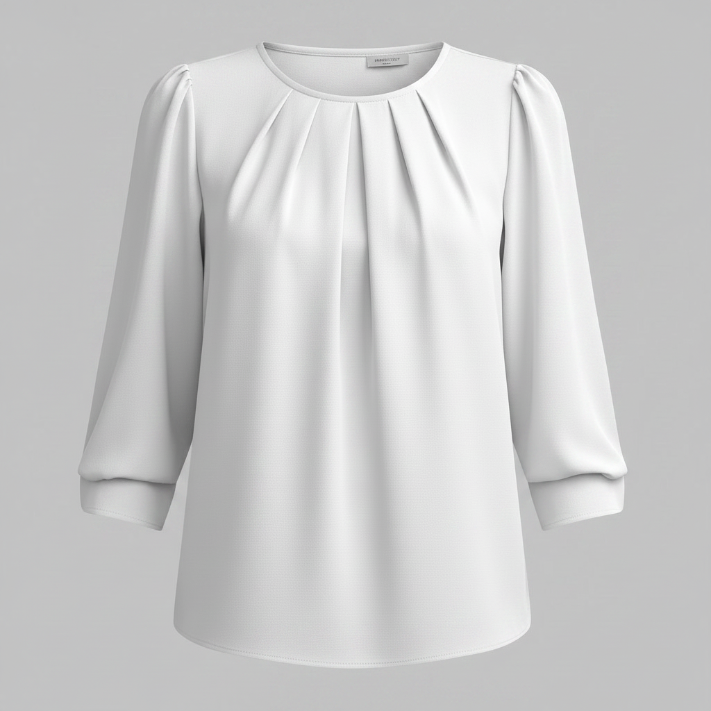 Camicetta Donna Maniche Ampie Girocollo Elegante