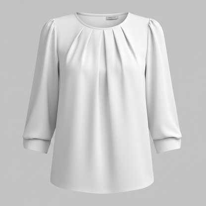 Camicetta Donna Maniche Ampie Girocollo Elegante