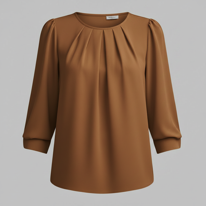 Camicetta Donna Maniche Ampie Girocollo Elegante
