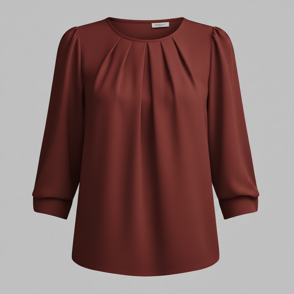Camicetta Donna Maniche Ampie Girocollo Elegante
