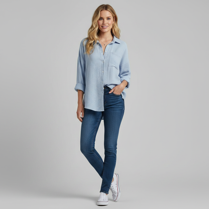 Camicetta Donna Oversize in Mussola | Blusa Casual Estiva