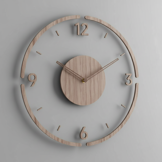 Orologio da Parete Moderno in Vero Legno | Orologio Design 35 cm