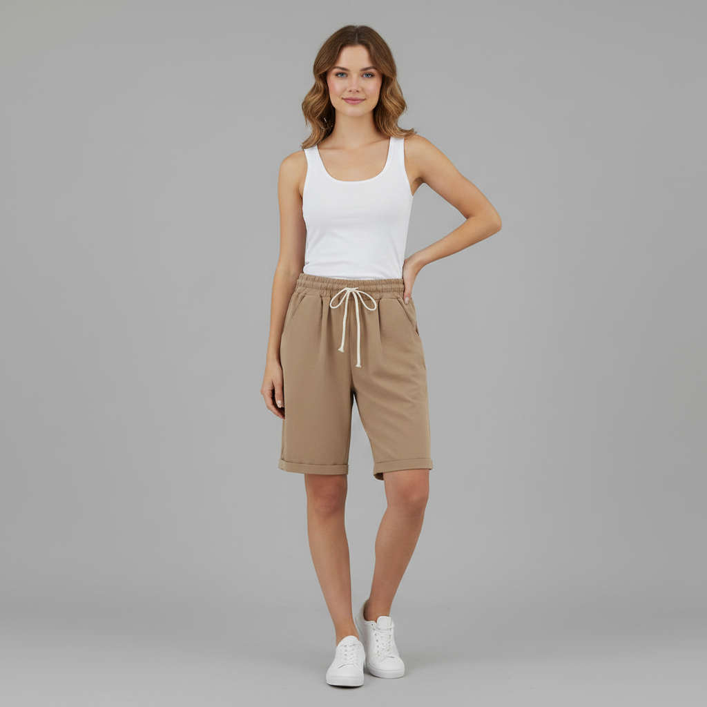 Pantaloncini Estivi Donna | Shorts Ampi con Vita Elastico