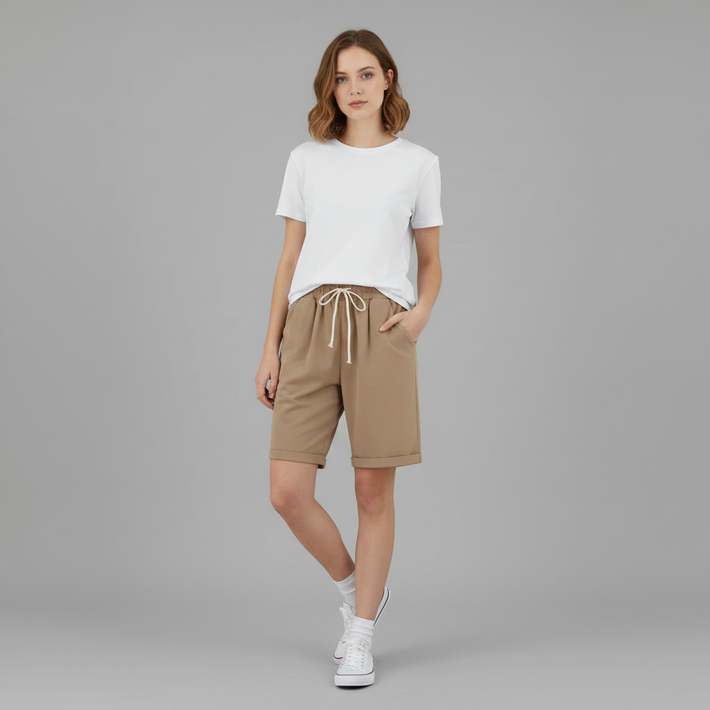 Pantaloncini Estivi Donna | Shorts Ampi con Vita Elastico