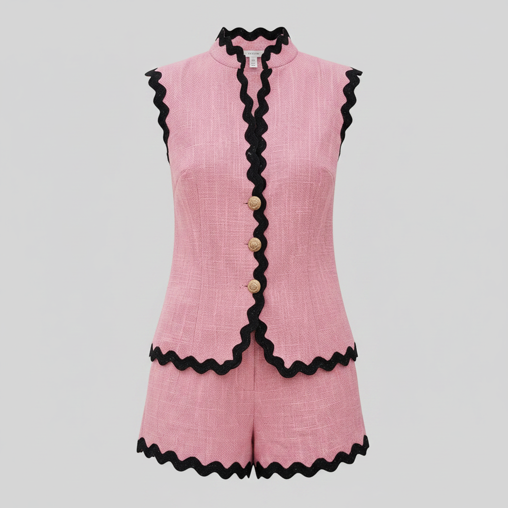 Set Donna Due Pezzi | Blazer Senza Maniche e Pantaloncini