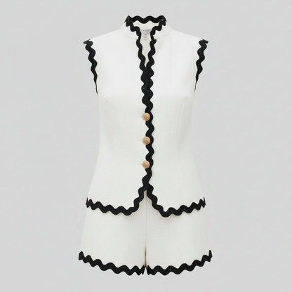 Set Donna Due Pezzi | Blazer Senza Maniche e Pantaloncini