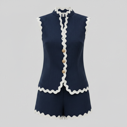 Set Donna Due Pezzi | Blazer Senza Maniche e Pantaloncini