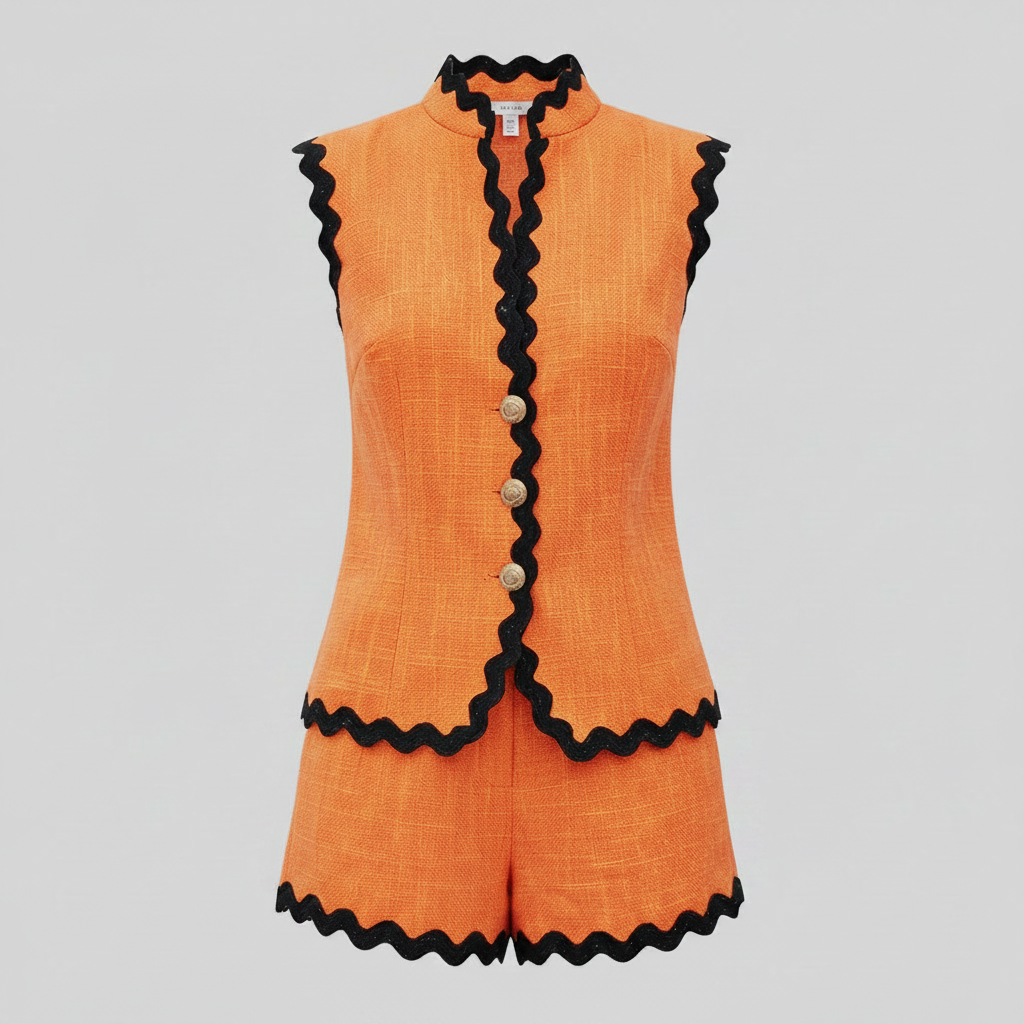 Set Donna Due Pezzi | Blazer Senza Maniche e Pantaloncini