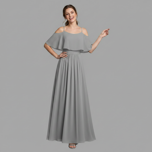 Set Estivo Donna Chiffon | Top Spalle Scoperte e Pantaloni Palazzo