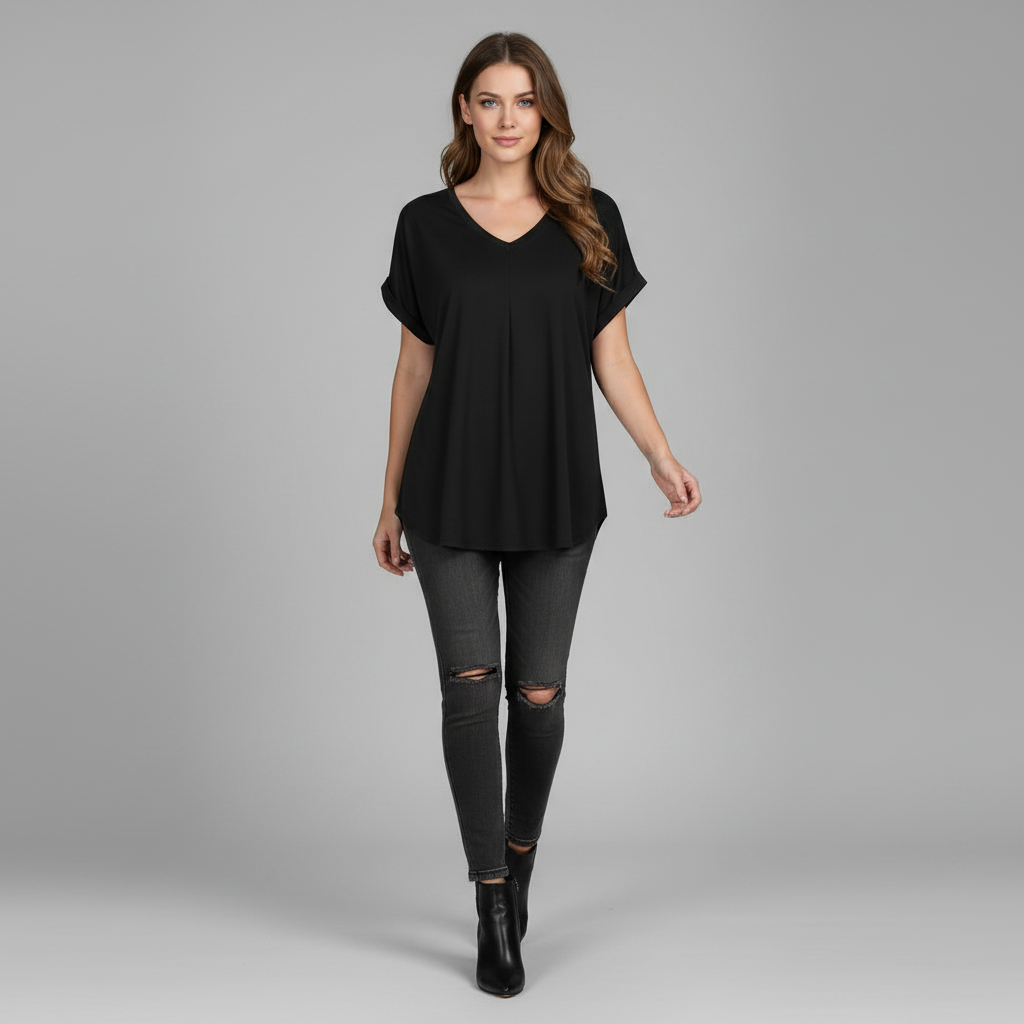 Top Donna Plissettato | Elegante Top Estivo con Maniche Corte