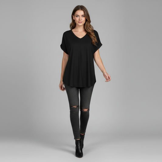 Top Donna Plissettato | Elegante Top Estivo con Maniche Corte
