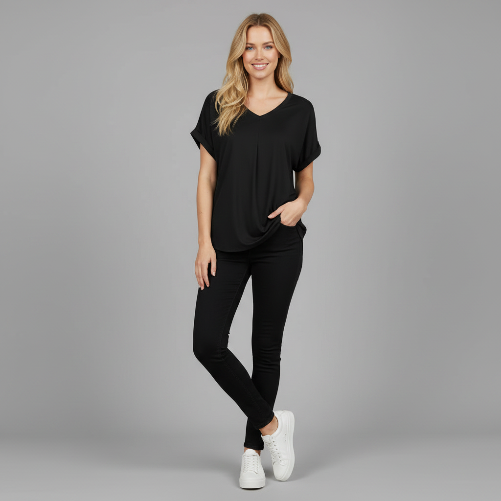 Top Donna Plissettato | Elegante Top Estivo con Maniche Corte