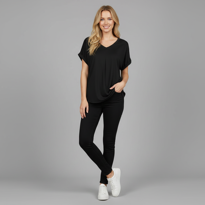 Top Donna Plissettato | Elegante Top Estivo con Maniche Corte