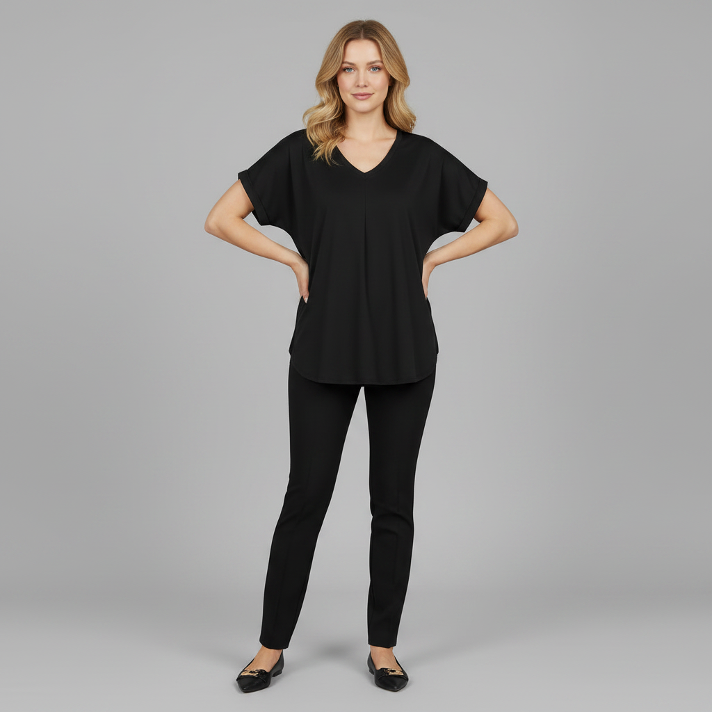Top Donna Plissettato | Elegante Top Estivo con Maniche Corte