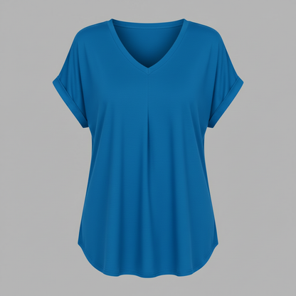 Top Donna Plissettato | Elegante Top Estivo con Maniche Corte