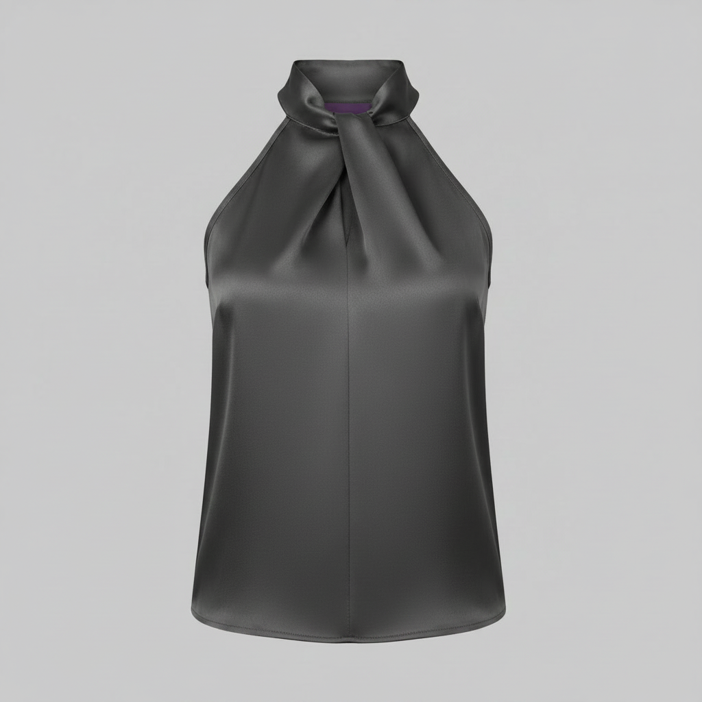 Top Donna Seta Con Nodo e Drappeggio Fluido | Canottiere Donna