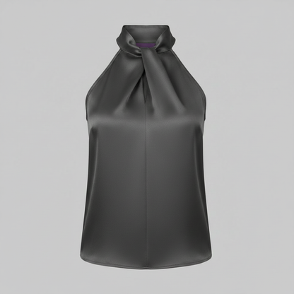 Top Donna Seta Con Nodo e Drappeggio Fluido | Canottiere Donna