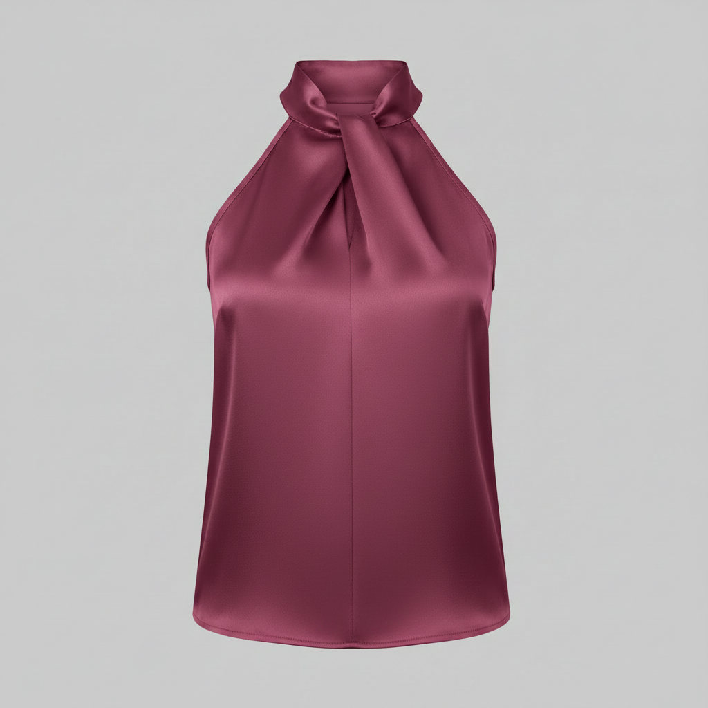 Top Donna Seta Con Nodo e Drappeggio Fluido | Canottiere Donna