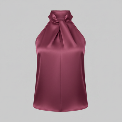 Top Donna Seta Con Nodo e Drappeggio Fluido | Canottiere Donna