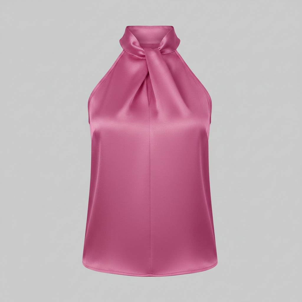 Top Donna Seta Con Nodo e Drappeggio Fluido | Canottiere Donna