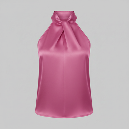 Top Donna Seta Con Nodo e Drappeggio Fluido | Canottiere Donna