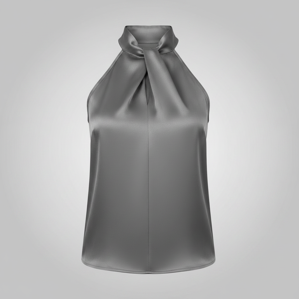 Top Donna Seta Con Nodo e Drappeggio Fluido | Canottiere Donna