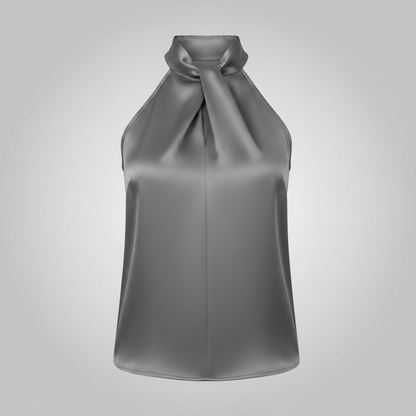 Top Donna Seta Con Nodo e Drappeggio Fluido | Canottiere Donna
