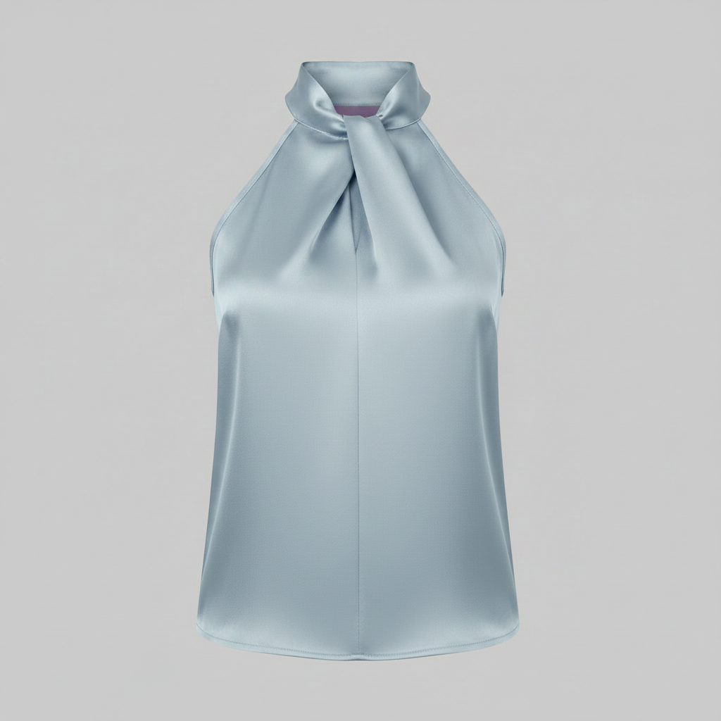 Top Donna Seta Con Nodo e Drappeggio Fluido | Canottiere Donna