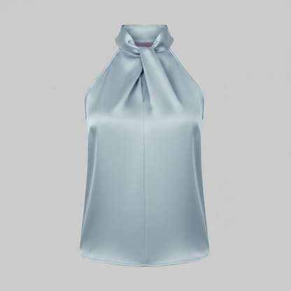 Top Donna Seta Con Nodo e Drappeggio Fluido | Canottiere Donna