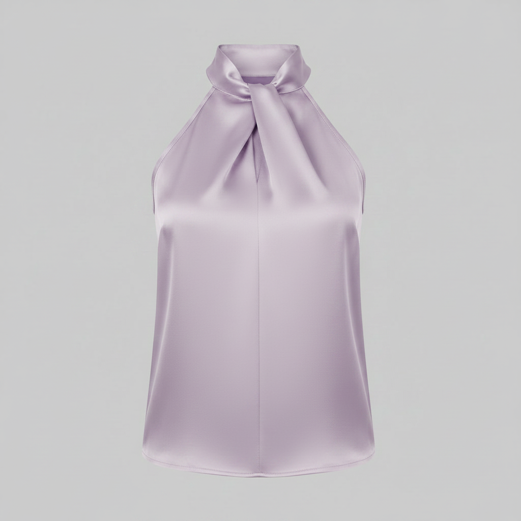 Top Donna Seta Con Nodo e Drappeggio Fluido | Canottiere Donna