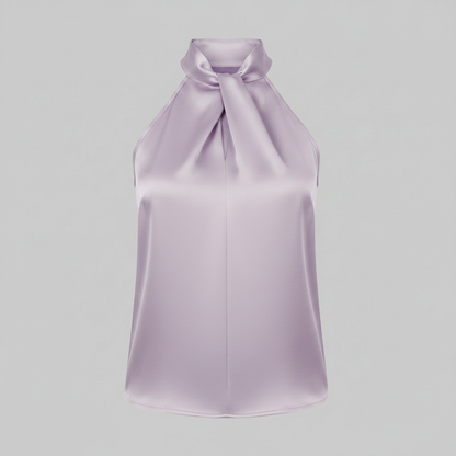 Top Donna Seta Con Nodo e Drappeggio Fluido | Canottiere Donna
