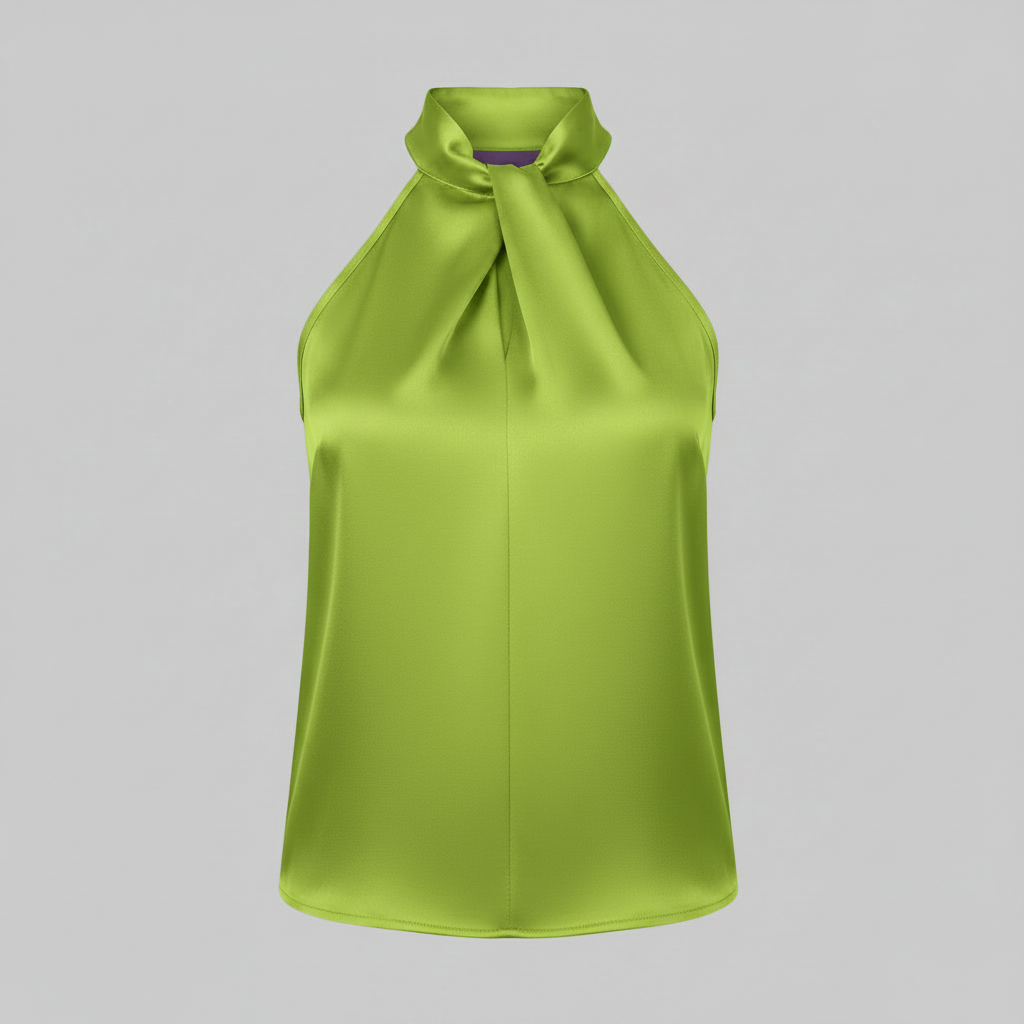 Top Donna Seta Con Nodo e Drappeggio Fluido | Canottiere Donna